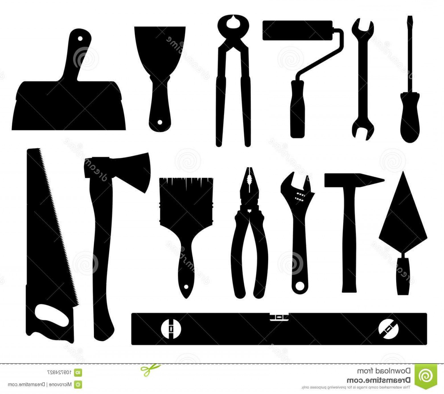 Construction Tools Vector Black Silhouettes Isolated White 1560x1384 Construction Tools Vector Black Silhouettes Isolated White