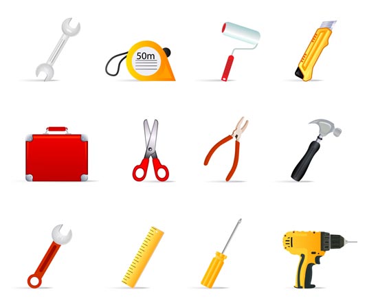 Construction Tools Collection Vector 550x444 Construction Tools Collection Vector