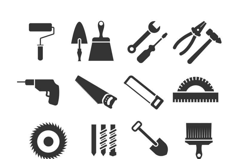 Construction Tools Vector Black Icons Set 800x533 Construction Tools Vector Black Icons Set