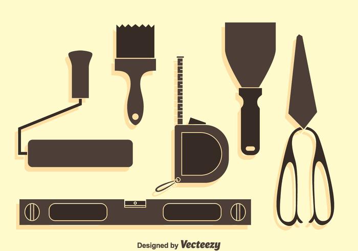 Home Construction Tools Silhouette Vector Set 700x490 Home Construction Tools Silhouette Vector Set