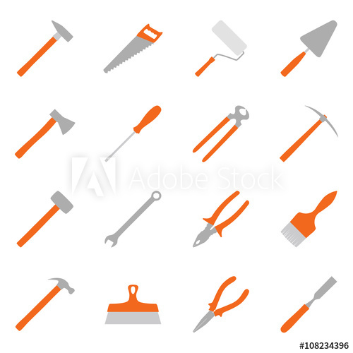 Set Of Color Construction Tools, Vector Illustration 500x500 Set Of Color Construction Tools, Vector Illustration