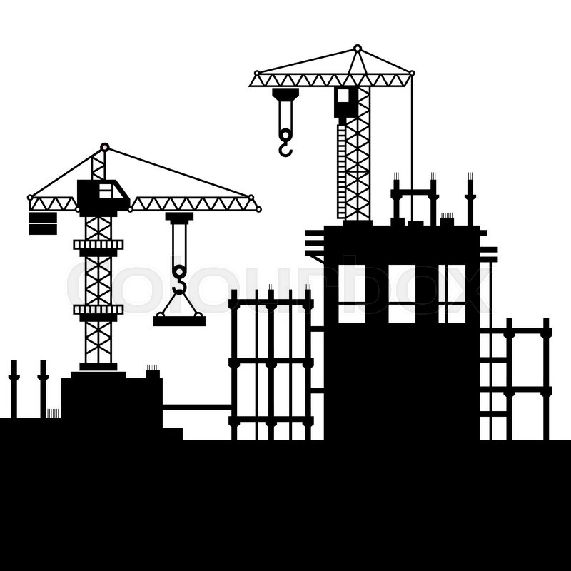 Construction Site With Tower Cranes Stock Vector Colourbox 800x800 Construction Site With Tower Cranes Stock Vector Colourbox