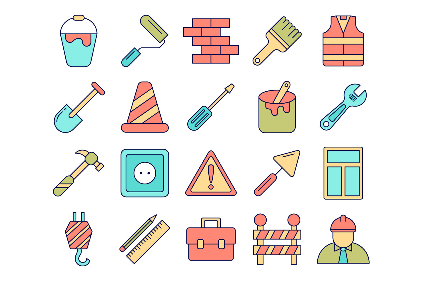 Construction Vector Free Icon Set 1440x960 Construction Vector Free Icon Set