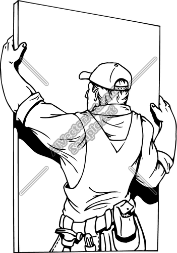 351x500 Drywall Installer Construction Clipart And Vectorart Construction