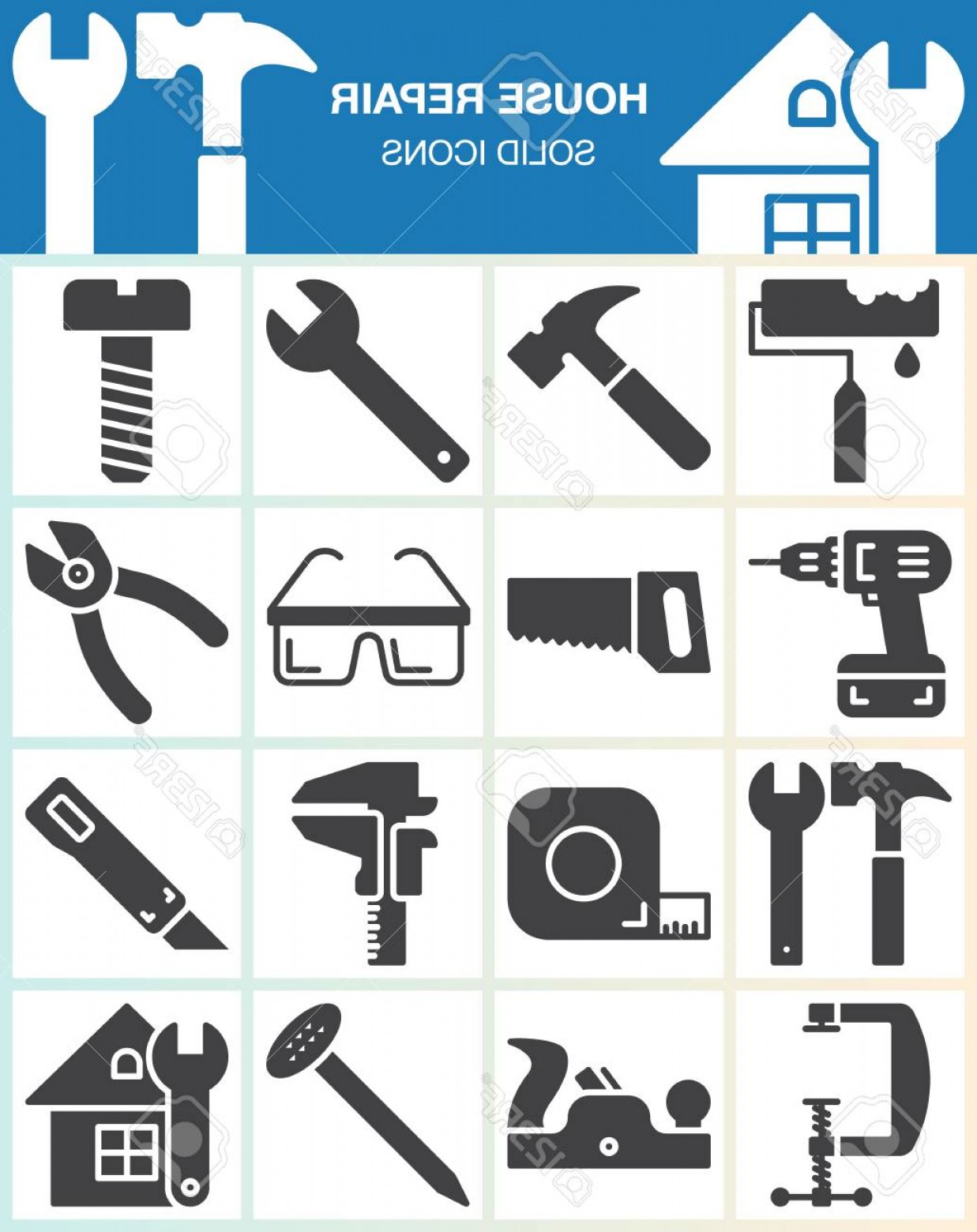 1237x1560 Photostock Vector House Repair And Construction Vector Icons Set