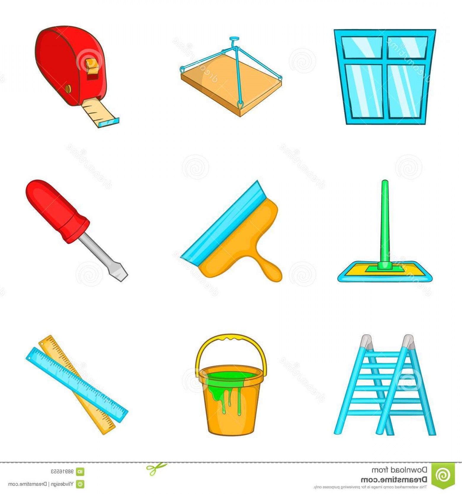 1560x1668 Stock Illustration Home Construction Icons Set Cartoon Style