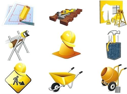 500x370 Clipart Construction Vector Of Building Technique Silhouettes