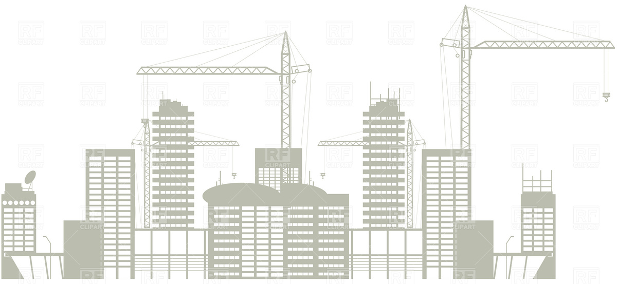 1200x553 Construction Cityscape Vector Image Of Architecture, Buildings