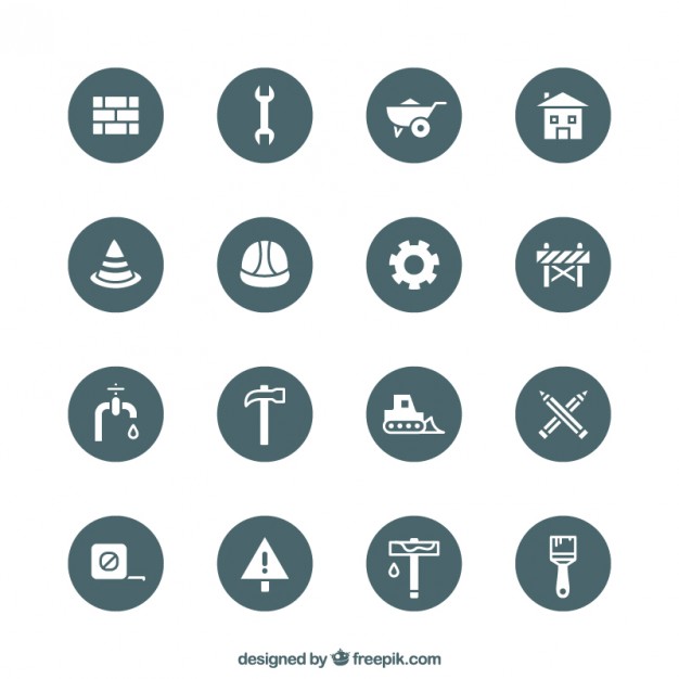 626x626 Construction Icons Vector Free Download