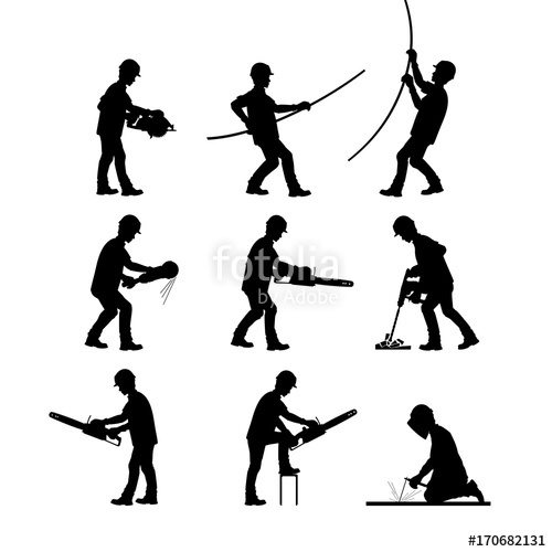 Construction Worker Silhouette Vector