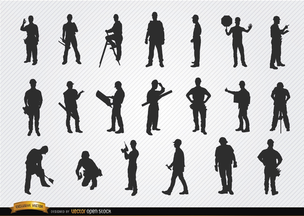600x426 Construction Workers Silhouettes Free Vector Free Vectors Ui
