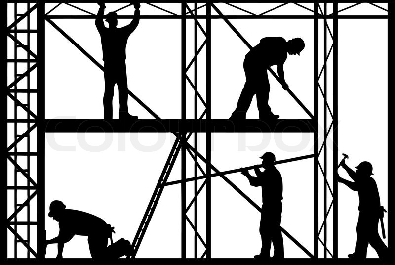 800x536 Construction Workers Silhouette Stock Vector Colourbox