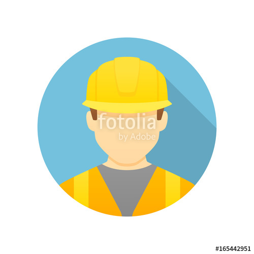 500x500 Construction Worker Icon Vector Stock Image And Royalty Free