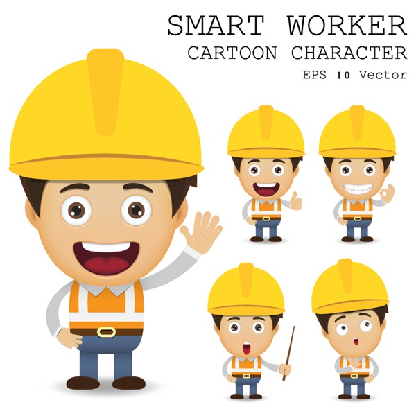 600x600 Cartoon Construction Worker Vector Graphics My Free