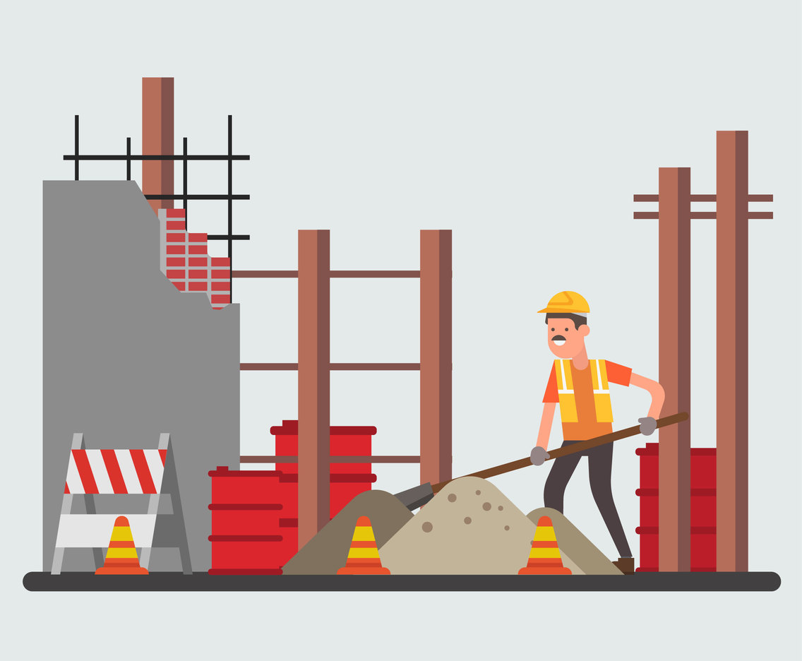 1136x936 Factory Renovation Worker Vector Vector Art Graphics