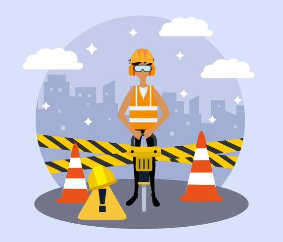 572x490 Free Male Construction Worker Vector