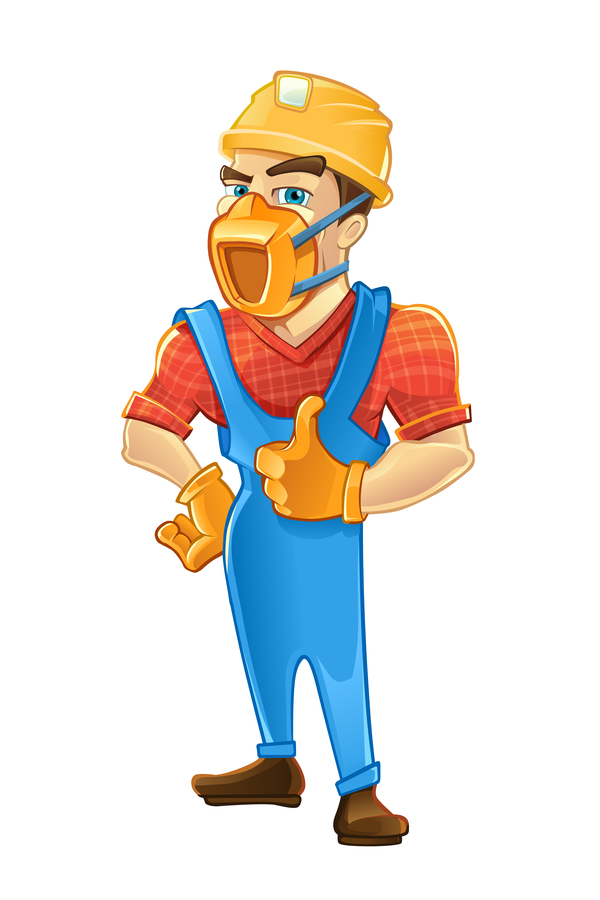 600x900 Cartoon Construction Worker Vector Material Free Download