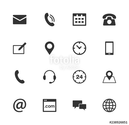 500x488 Contact Icons Set