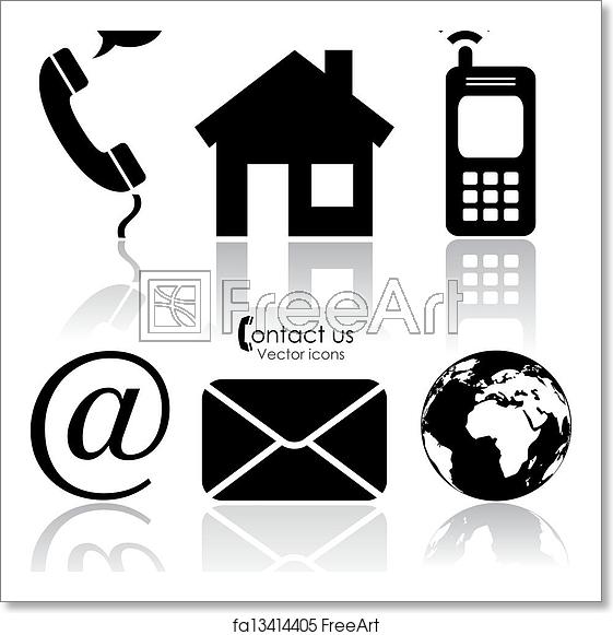 561x581 Free Art Print Of Vector Contact Icons Vector Contact Icons Set