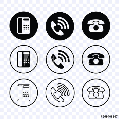 500x500 Contact Us Icons Vector Isolated, Headset Contact Icons Vector Set