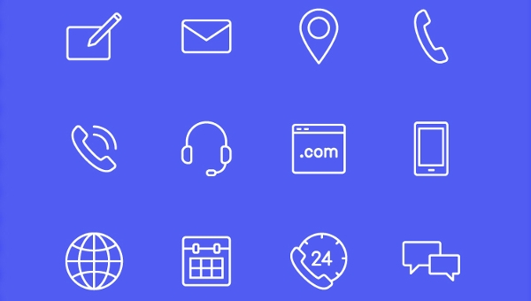 600x340 Contact Us Icons