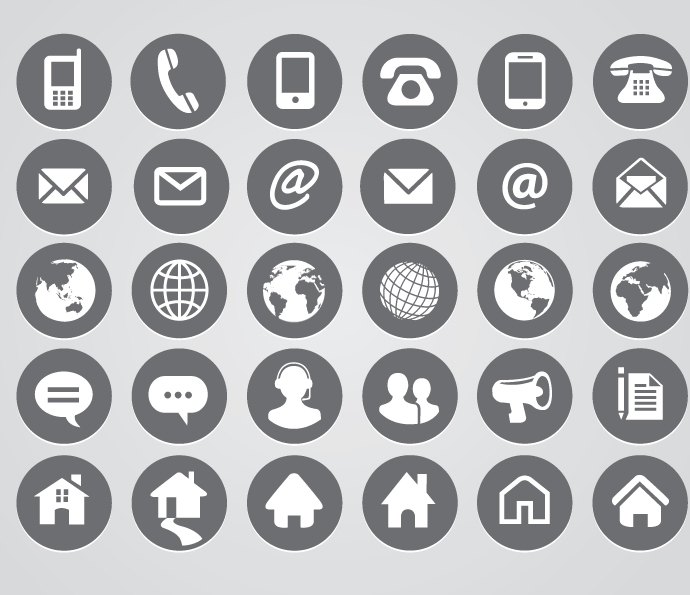 690x595 Rounded Contact Icons Free Vector Free Icon Packs Ui Download
