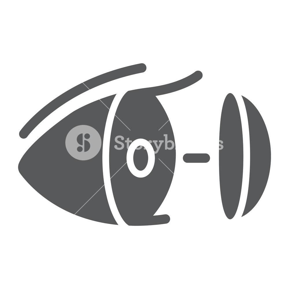 1000x1000 Eye Lens Glyph Icon, Vision And Care, Contact Lens Sign, Vector