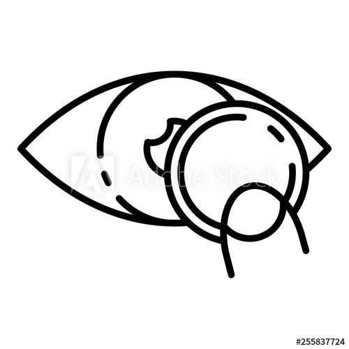 500x500 Put Eye Contact Lens Icon Outline Put Eye Contact Lens Vector