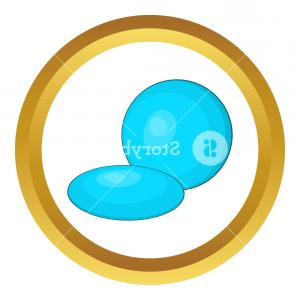 300x300 Contact Lens Vector Icon In Golden Circle Cartoon Style Isolated