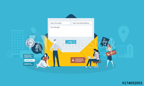 500x300 Contact Us Flat Design Business People Concept Vector