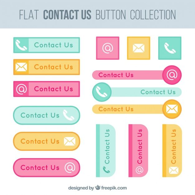626x626 Set Of Web Buttons Contact Us In Flat Design Free Vector Chart