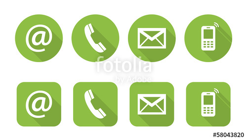 500x284 Set Of Web Green Flat Icons, Two Variants