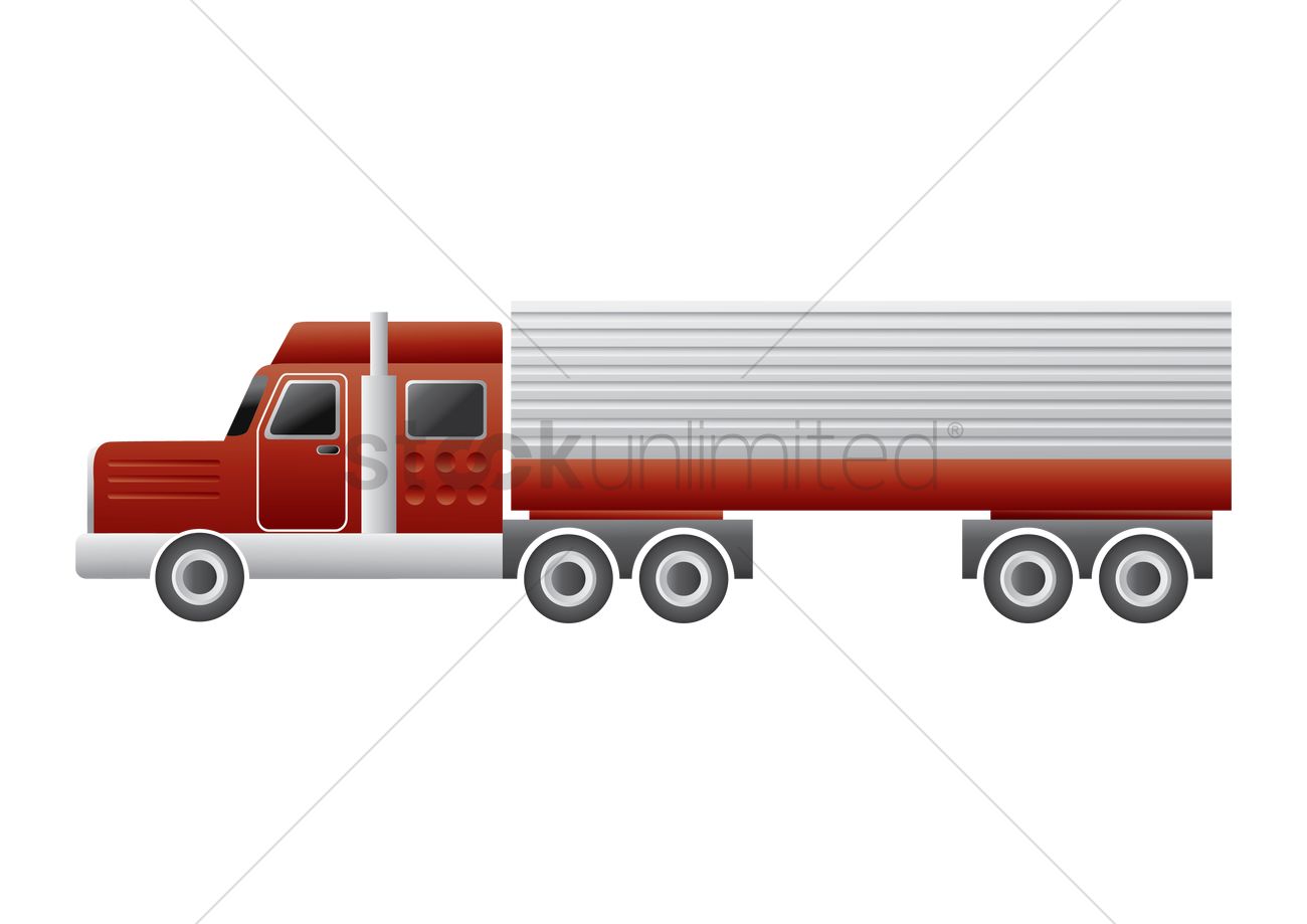 1300x919 Container Truck Vector Image
