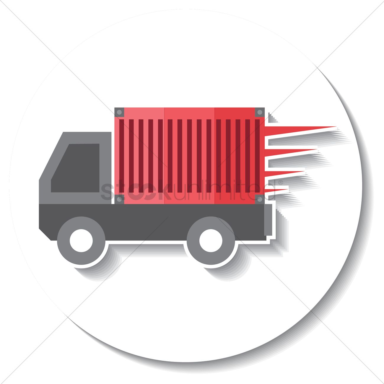1300x1300 Free Container Truck Vector Image