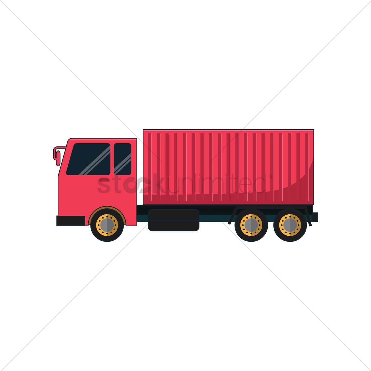 1300x1300 Cargo Container Truck Vector Image