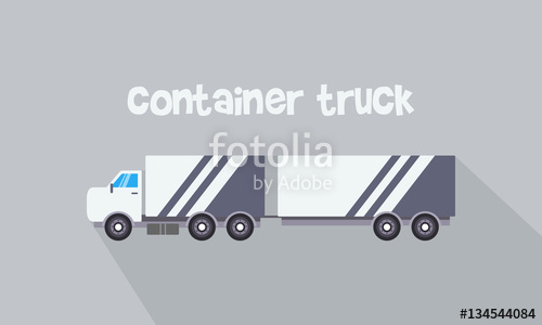 500x300 Illustration Of Container Truck Vector Stock Image And Royalty