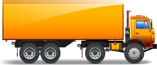 600x248 Container Truck Free Vector In Adobe Illustrator