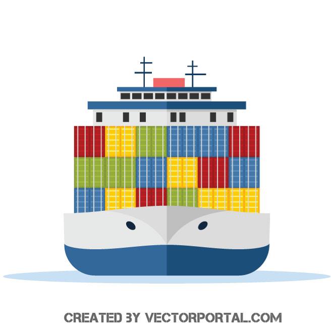660x660 Container Ship Vector Image