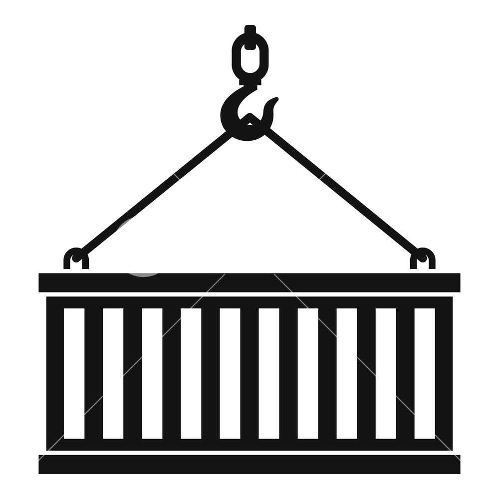 1000x1000 Crane Hook Lifts Container Icon Simple Illustration Of Crane Hook