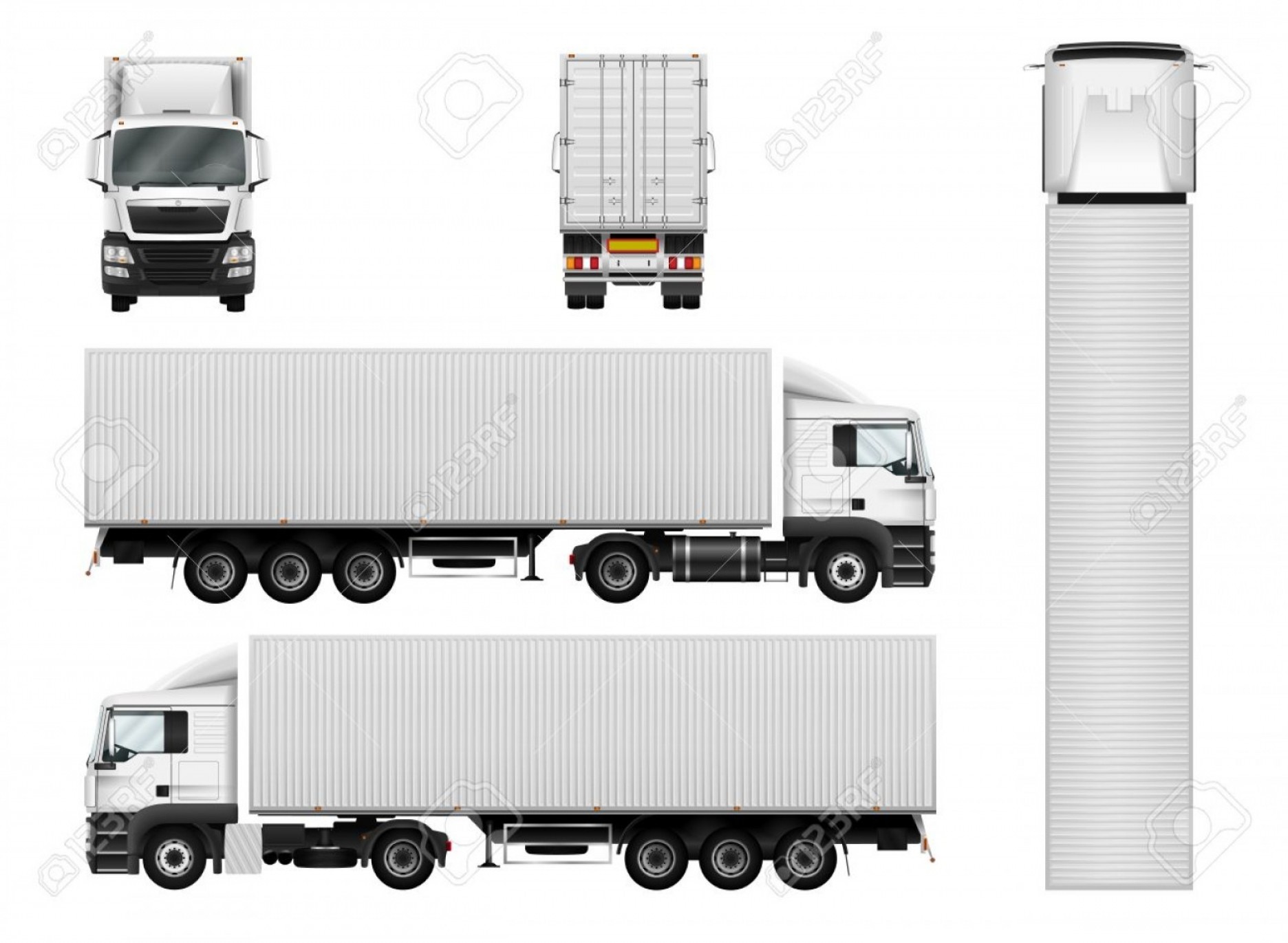 1872x1371 Photostock Vector Truck Trailer With Container Vector Semi Truck