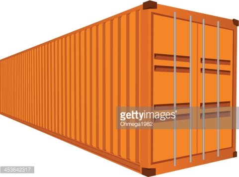 481x356 Cargo Freight Container, Vector Premium Clipart