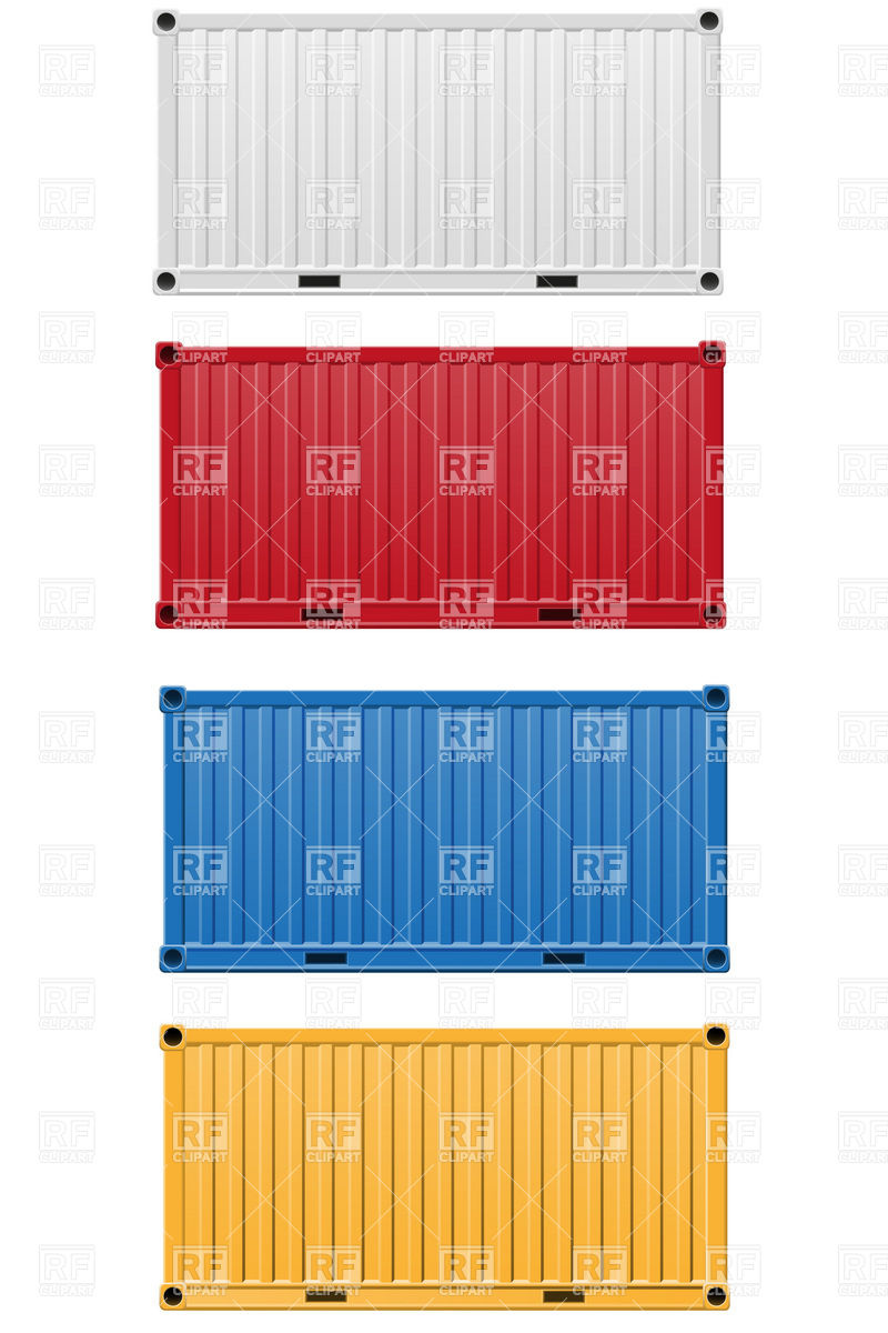 800x1200 Cargo Container Side View Vector Image Of Transportation