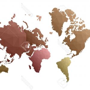 300x300 Cool Simple Blue World Map Different Countries Continents Vector