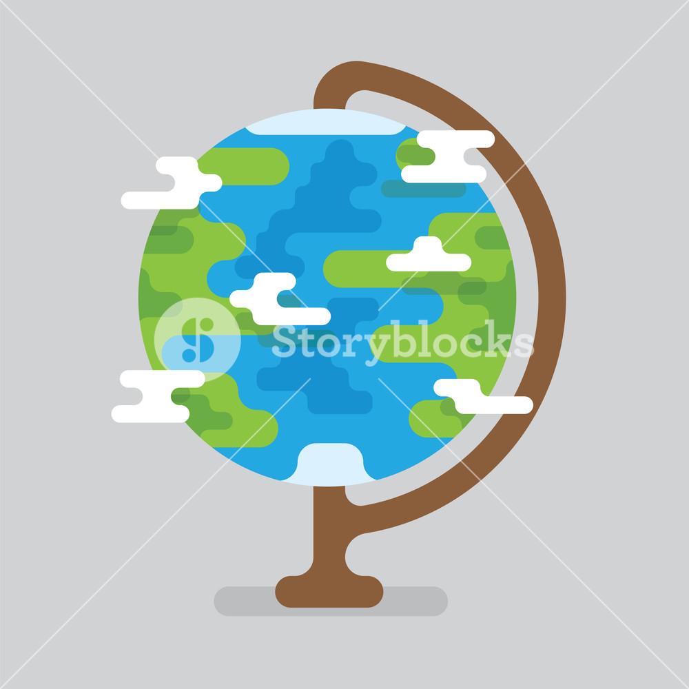 1000x1000 Earth Globe With Countries And Continents Vector Illustration