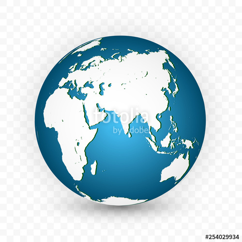 500x500 Earth Globe World Map Set Planet With Continents Vector