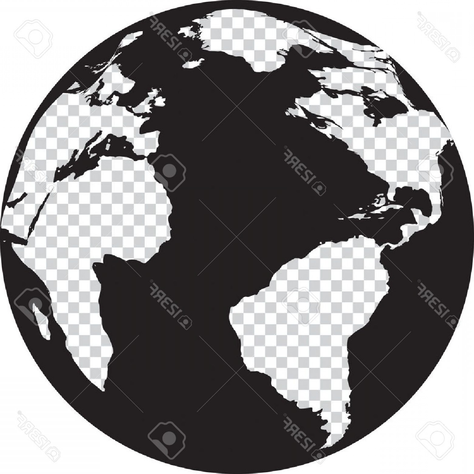 1560x1560 Photostock Vector Black And White Globe With Transparency