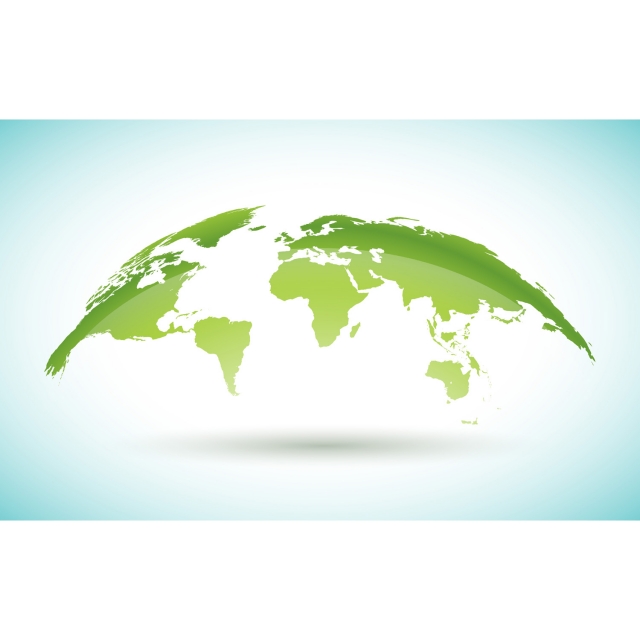 640x640 World Map Design On White Background On Environment Concept Earth