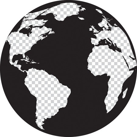 450x450 Black And White Globe With Transparency On The Continents Vector