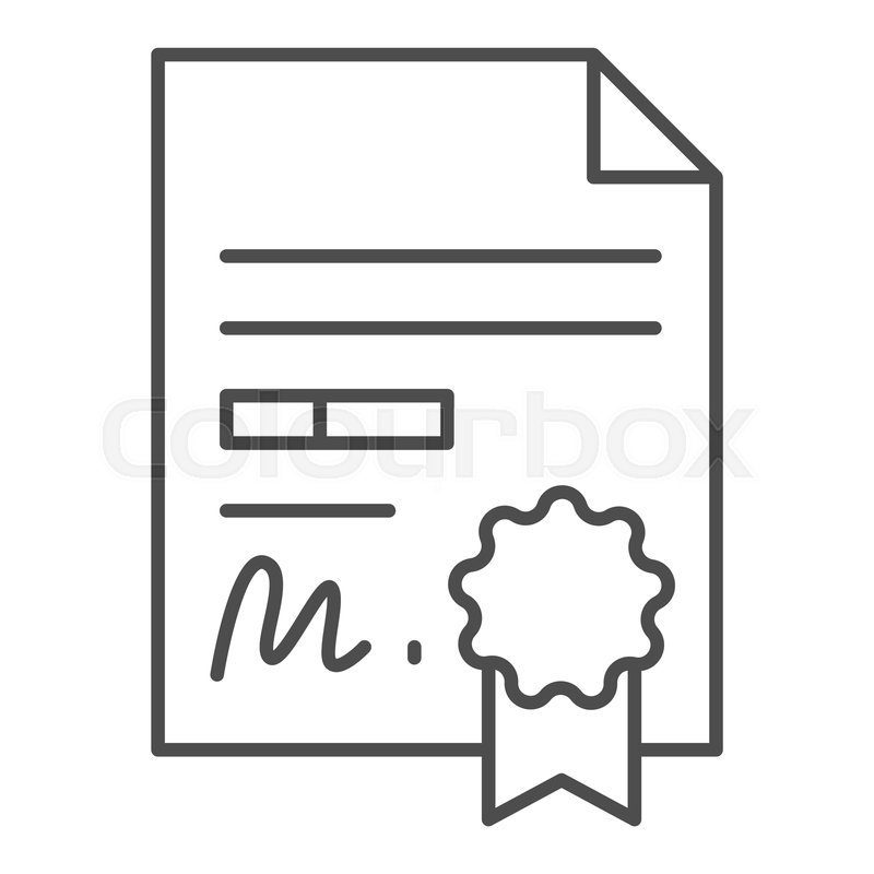 800x800 Contract Thin Line Icon Payment Stock Vector Colourbox