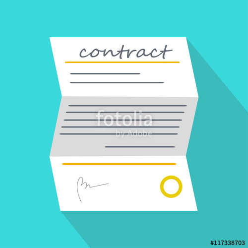 500x500 Contract Vector Icon In A Flat Style Stock Image And Royalty Free